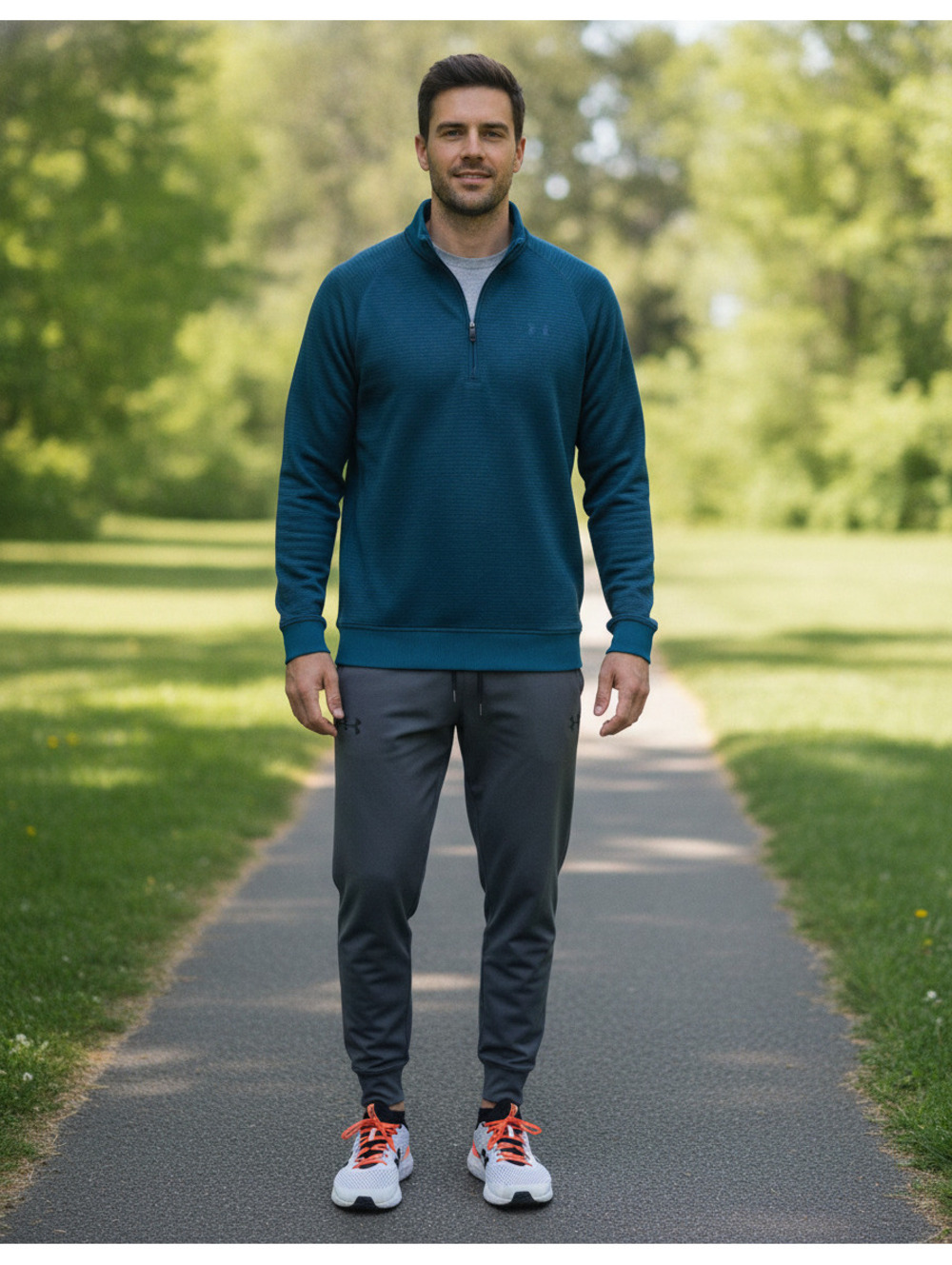 Under Armour Men's Medium ColdGear Loose Fit Quarter Zip Pullover Sweatshirt in